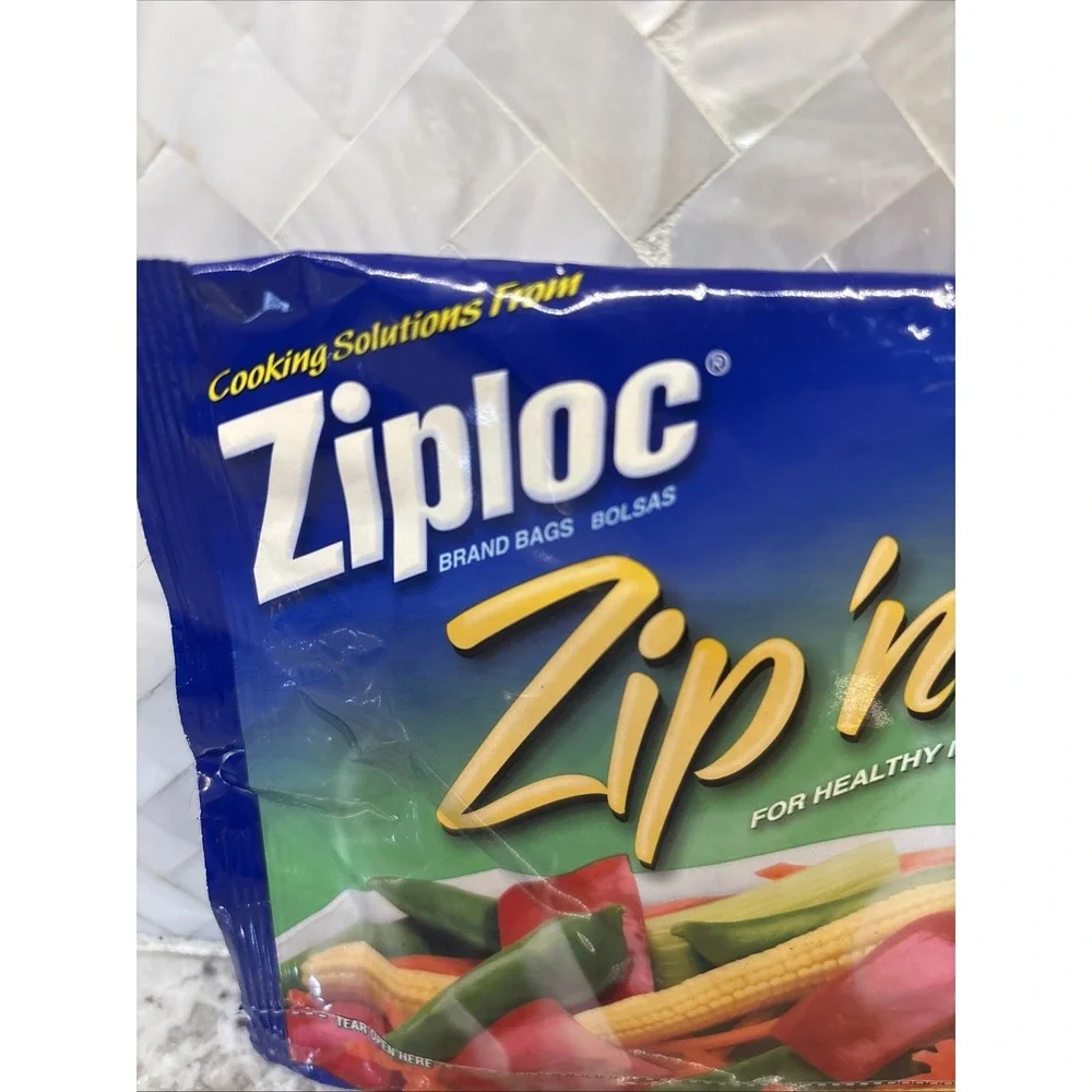 Ziploc Zip'N Steam Cooking Bags Large 7 Pack 9 1/4in X 8in Servings discontinued